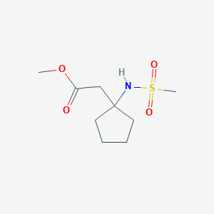 molecular formula C9H17NO4S B7218527 Methyl 2-[1-(methanesulfonamido)cyclopentyl]acetate 