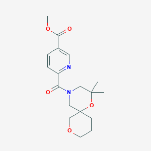 molecular formula C18H24N2O5 B7219147 Methyl 6-(2,2-dimethyl-1,8-dioxa-4-azaspiro[5.5]undecane-4-carbonyl)pyridine-3-carboxylate 