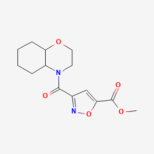 molecular formula C14H18N2O5 B7219682 Methyl 3-(2,3,4a,5,6,7,8,8a-octahydrobenzo[b][1,4]oxazine-4-carbonyl)-1,2-oxazole-5-carboxylate 