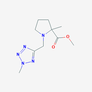 molecular formula C10H17N5O2 B7221012 Methyl 2-methyl-1-[(2-methyltetrazol-5-yl)methyl]pyrrolidine-2-carboxylate 