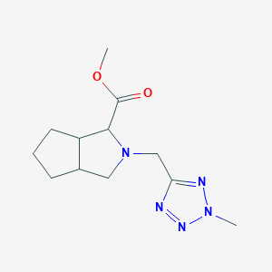 molecular formula C12H19N5O2 B7221020 methyl 2-[(2-methyltetrazol-5-yl)methyl]-3,3a,4,5,6,6a-hexahydro-1H-cyclopenta[c]pyrrole-3-carboxylate 