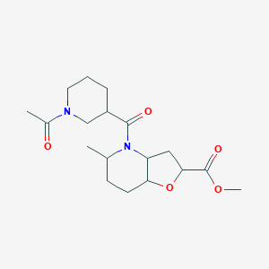 molecular formula C18H28N2O5 B7222720 methyl 4-(1-acetylpiperidine-3-carbonyl)-5-methyl-3,3a,5,6,7,7a-hexahydro-2H-furo[3,2-b]pyridine-2-carboxylate 