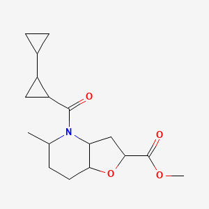 molecular formula C17H25NO4 B7222737 methyl 4-(2-cyclopropylcyclopropanecarbonyl)-5-methyl-3,3a,5,6,7,7a-hexahydro-2H-furo[3,2-b]pyridine-2-carboxylate 