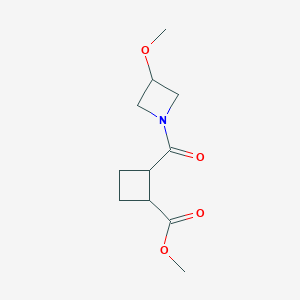 molecular formula C11H17NO4 B7225562 Methyl 2-(3-methoxyazetidine-1-carbonyl)cyclobutane-1-carboxylate 