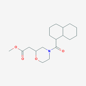 molecular formula C18H29NO4 B7225726 Methyl 2-[4-(1,2,3,4,4a,5,6,7,8,8a-decahydronaphthalene-1-carbonyl)morpholin-2-yl]acetate 