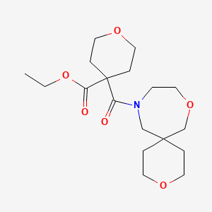 molecular formula C18H29NO6 B7225810 Ethyl 4-(3,8-dioxa-11-azaspiro[5.6]dodecane-11-carbonyl)oxane-4-carboxylate 