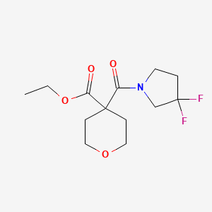 molecular formula C13H19F2NO4 B7225835 Ethyl 4-(3,3-difluoropyrrolidine-1-carbonyl)oxane-4-carboxylate 