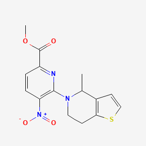 molecular formula C15H15N3O4S B7226213 methyl 6-(4-methyl-6,7-dihydro-4H-thieno[3,2-c]pyridin-5-yl)-5-nitropyridine-2-carboxylate 