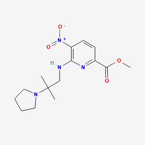 molecular formula C15H22N4O4 B7226221 Methyl 6-[(2-methyl-2-pyrrolidin-1-ylpropyl)amino]-5-nitropyridine-2-carboxylate 