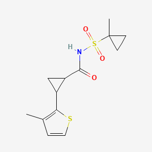 N-(1-methylcyclopropyl)sulfonyl-2-(3-methylthiophen-2-yl)cyclopropane-1-carboxamide