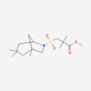 molecular formula C16H29NO4S B7228373 Methyl 2,2-dimethyl-3-[(1,3,3-trimethyl-6-azabicyclo[3.2.1]octan-6-yl)sulfonyl]propanoate 