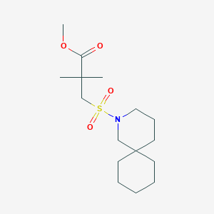 molecular formula C16H29NO4S B7228393 Methyl 3-(2-azaspiro[5.5]undecan-2-ylsulfonyl)-2,2-dimethylpropanoate 