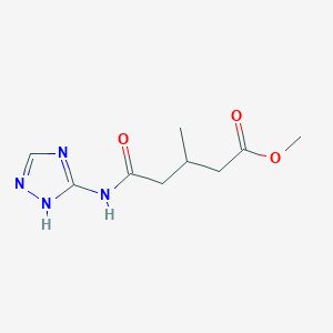 molecular formula C9H14N4O3 B7229029 methyl 3-methyl-5-oxo-5-(1H-1,2,4-triazol-5-ylamino)pentanoate 