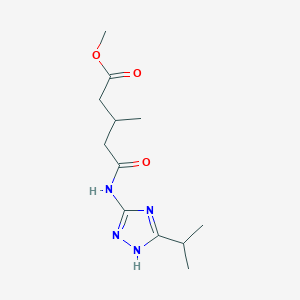 molecular formula C12H20N4O3 B7229037 methyl 3-methyl-5-oxo-5-[(5-propan-2-yl-1H-1,2,4-triazol-3-yl)amino]pentanoate 