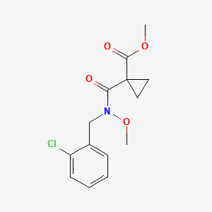 molecular formula C14H16ClNO4 B7232712 Methyl 1-[(2-chlorophenyl)methyl-methoxycarbamoyl]cyclopropane-1-carboxylate 