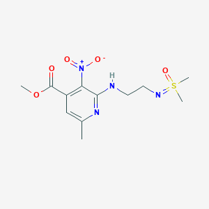 molecular formula C12H18N4O5S B7235531 Methyl 2-[2-[[dimethyl(oxo)-lambda6-sulfanylidene]amino]ethylamino]-6-methyl-3-nitropyridine-4-carboxylate 