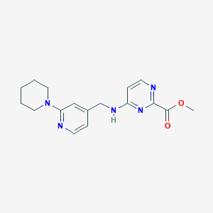 molecular formula C17H21N5O2 B7235541 Methyl 4-[(2-piperidin-1-ylpyridin-4-yl)methylamino]pyrimidine-2-carboxylate 