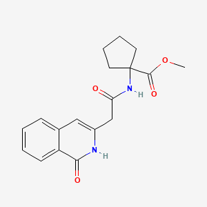 molecular formula C18H20N2O4 B7236046 methyl 1-[[2-(1-oxo-2H-isoquinolin-3-yl)acetyl]amino]cyclopentane-1-carboxylate 