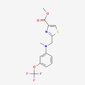 molecular formula C14H13F3N2O3S B7236921 methyl 2-[[N-methyl-3-(trifluoromethoxy)anilino]methyl]-1,3-thiazole-4-carboxylate 