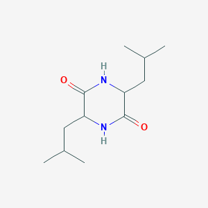 molecular formula C12H22N2O2 B072377 2,5-Piperazinedione, 3,6-bis(2-methylpropyl)- CAS No. 1436-27-7