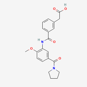 2-[3-[[2-Methoxy-5-(pyrrolidine-1-carbonyl)phenyl]carbamoyl]phenyl]acetic acid