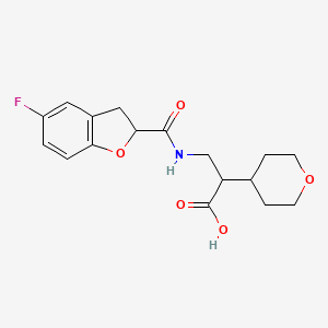 3-[(5-Fluoro-2,3-dihydro-1-benzofuran-2-carbonyl)amino]-2-(oxan-4-yl)propanoic acid