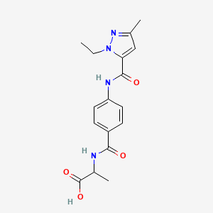 2-[[4-[(2-Ethyl-5-methylpyrazole-3-carbonyl)amino]benzoyl]amino]propanoic acid