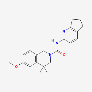 N-(6,7-dihydro-5H-cyclopenta[b]pyridin-2-yl)-6-methoxyspiro[1,3-dihydroisoquinoline-4,1'-cyclopropane]-2-carboxamide