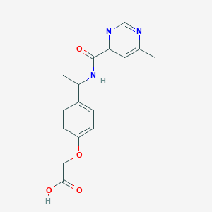 2-[4-[1-[(6-Methylpyrimidine-4-carbonyl)amino]ethyl]phenoxy]acetic acid