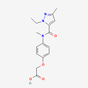 2-[4-[(2-Ethyl-5-methylpyrazole-3-carbonyl)-methylamino]phenoxy]acetic acid