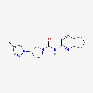 N-(6,7-dihydro-5H-cyclopenta[b]pyridin-2-yl)-3-(4-methylpyrazol-1-yl)pyrrolidine-1-carboxamide