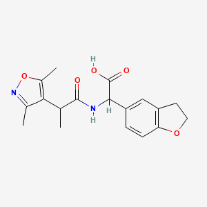 2-(2,3-Dihydro-1-benzofuran-5-yl)-2-[2-(3,5-dimethyl-1,2-oxazol-4-yl)propanoylamino]acetic acid