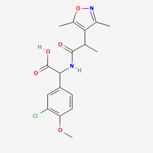 2-(3-Chloro-4-methoxyphenyl)-2-[2-(3,5-dimethyl-1,2-oxazol-4-yl)propanoylamino]acetic acid