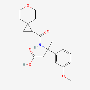 3-(3-Methoxyphenyl)-3-(6-oxaspiro[2.5]octane-2-carbonylamino)butanoic acid