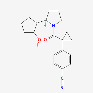 4-[1-[2-(2-Hydroxycyclopentyl)pyrrolidine-1-carbonyl]cyclopropyl]benzonitrile