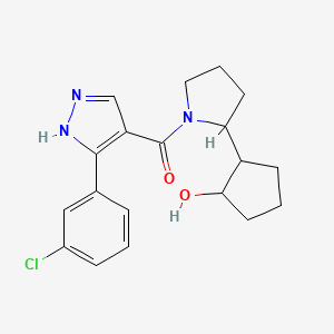 [5-(3-chlorophenyl)-1H-pyrazol-4-yl]-[2-(2-hydroxycyclopentyl)pyrrolidin-1-yl]methanone