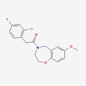 2-(2-chloro-4-fluorophenyl)-1-(7-methoxy-3,5-dihydro-2H-1,4-benzoxazepin-4-yl)ethanone