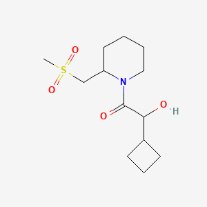 2-Cyclobutyl-2-hydroxy-1-[2-(methylsulfonylmethyl)piperidin-1-yl]ethanone