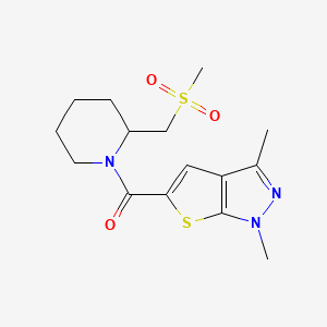 (1,3-Dimethylthieno[2,3-c]pyrazol-5-yl)-[2-(methylsulfonylmethyl)piperidin-1-yl]methanone