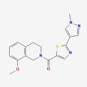 (8-methoxy-3,4-dihydro-1H-isoquinolin-2-yl)-[2-(1-methylpyrazol-4-yl)-1,3-thiazol-5-yl]methanone