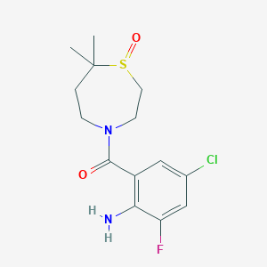 (2-Amino-5-chloro-3-fluorophenyl)-(7,7-dimethyl-1-oxo-1,4-thiazepan-4-yl)methanone