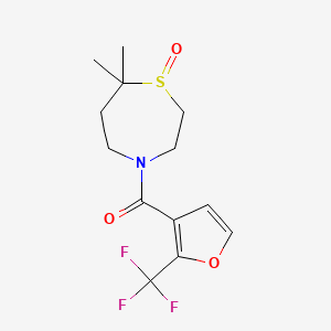 (7,7-Dimethyl-1-oxo-1,4-thiazepan-4-yl)-[2-(trifluoromethyl)furan-3-yl]methanone