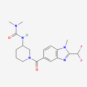 3-[1-[2-(Difluoromethyl)-1-methylbenzimidazole-5-carbonyl]piperidin-3-yl]-1,1-dimethylurea