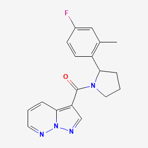 [2-(4-Fluoro-2-methylphenyl)pyrrolidin-1-yl]-pyrazolo[1,5-b]pyridazin-3-ylmethanone