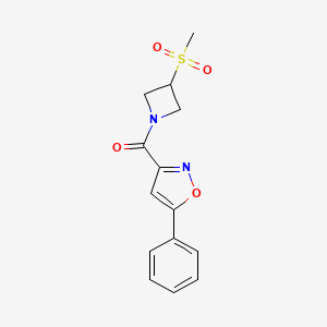 (3-Methylsulfonylazetidin-1-yl)-(5-phenyl-1,2-oxazol-3-yl)methanone