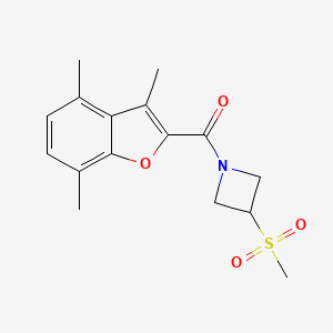 (3-Methylsulfonylazetidin-1-yl)-(3,4,7-trimethyl-1-benzofuran-2-yl)methanone