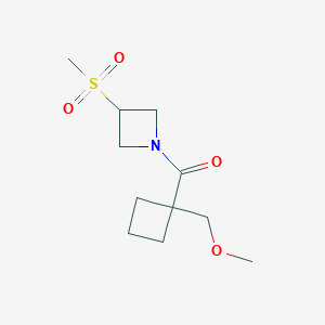 [1-(Methoxymethyl)cyclobutyl]-(3-methylsulfonylazetidin-1-yl)methanone