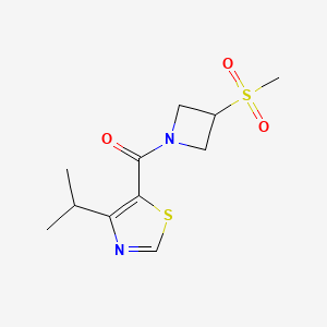 (3-Methylsulfonylazetidin-1-yl)-(4-propan-2-yl-1,3-thiazol-5-yl)methanone