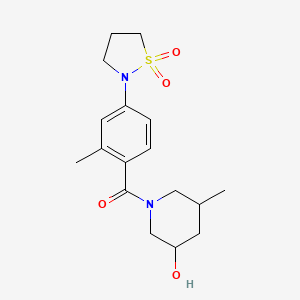 [4-(1,1-Dioxo-1,2-thiazolidin-2-yl)-2-methylphenyl]-(3-hydroxy-5-methylpiperidin-1-yl)methanone