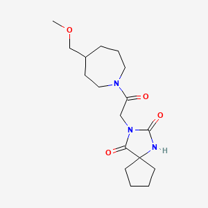 3-[2-[4-(Methoxymethyl)azepan-1-yl]-2-oxoethyl]-1,3-diazaspiro[4.4]nonane-2,4-dione